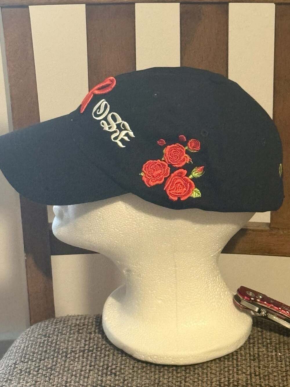 Byredo Young Rose Embroidered Black Baseball Cap - Picture 2 of 5
